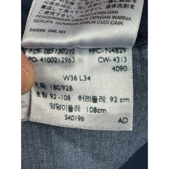 Levi's 513 Men's Slim Straight Leg Navy Blue Denim Jeans - Size 36x34 - Picture 7 of 7